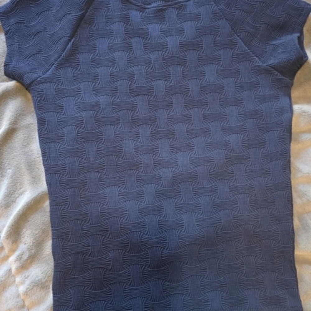 Chic Textured Navy Women's Top